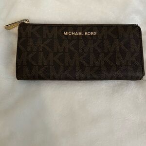 Michael Kors dark brown signature wallet